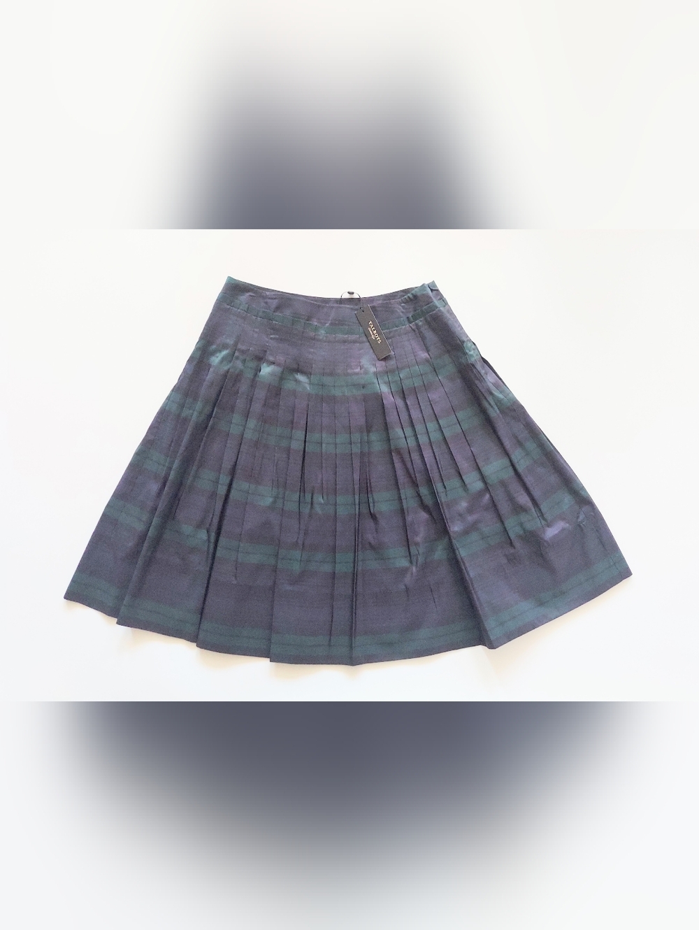 Talbots Tartan Plaid Pleated A Line Skirt 100% Silk Womens Size 10 NWT
